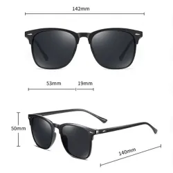 Gafas de solNew Polarized Sunglasses Women Black Plastic Full Frame Square Sun Glasses Men Out Door Sun Eyewear Fashionable E...
