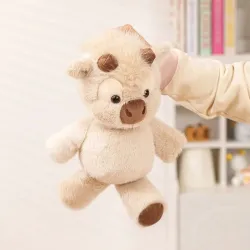 Animales de pelucheAdorable Highland Cattle Plush Toy 45cm - Huggable Running Cow Stuffed Animal Made with Premium Soft Fabri...
