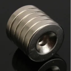 N52Imán de neodimio N52 - anillo redondo fuerte con agujero de 4 mm - 15 * 3mm - 5 piezas