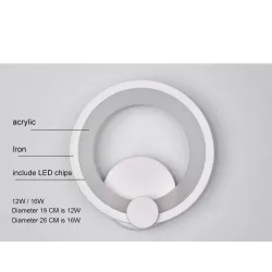 ApliquesLámpara de luz de 12W 16W LED