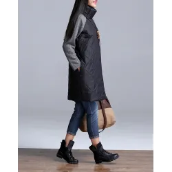 VestidosTurtleneck Loose Patchwork Tunic Winter Dress