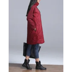 VestidosTurtleneck Loose Patchwork Tunic Winter Dress