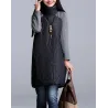 VestidosTurtleneck Loose Patchwork Tunic Winter Dress