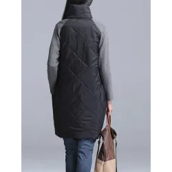 VestidosTurtleneck Loose Patchwork Tunic Winter Dress