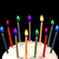 Velas y CandelabroLlama colorida - velas para un pastel de cumpleaños 6 piezas