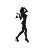 PegatinasMujer sexy en ropa interior pegatina negro / plata