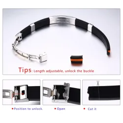 PulserasPulsera de acero inoxidable de silicona