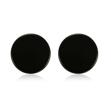 Round Black & Silver Stud EarringsEarrings