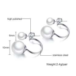Double Pearl Stud EarringsEarrings