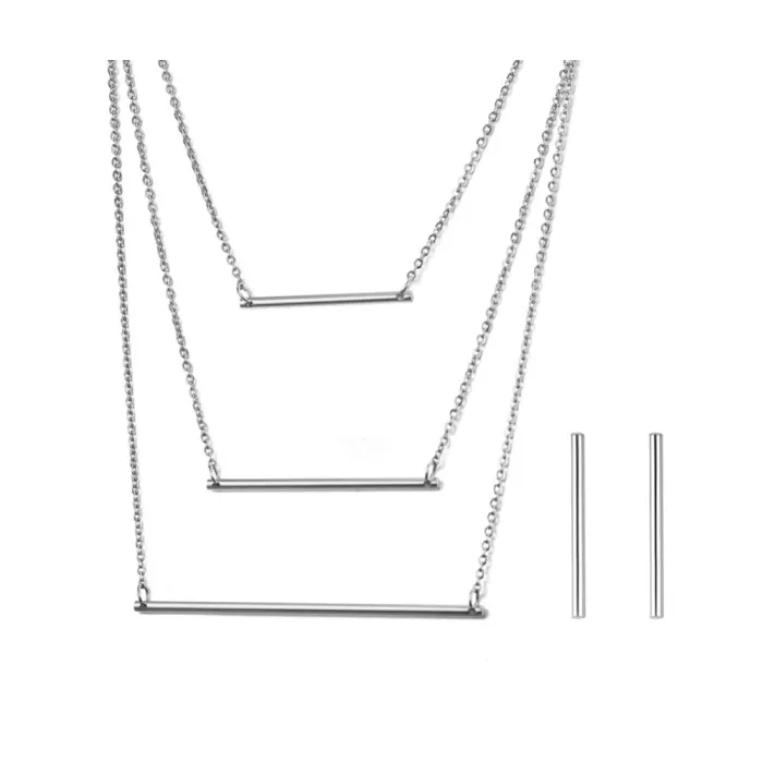 Conjuntos de joyas3 collar de capas  Pendientes Joyería Set