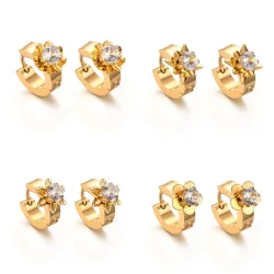 AretesPendientes de oro con zirconia