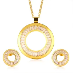 Conjuntos de joyasJuego de joyas de oro Rhinestone