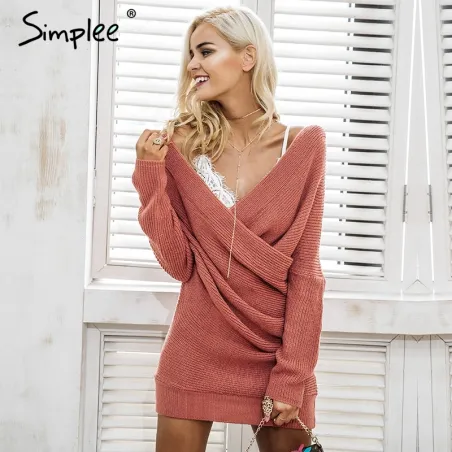 Sexy Cross Knitting Sweater PulloverHoodies & Jumpers