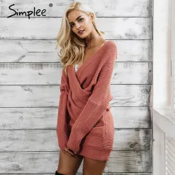 Sexy Cross Knitting Sweater PulloverHoodies & Jumpers