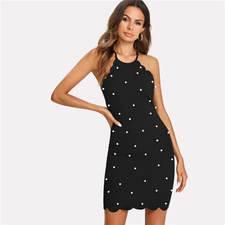 Pearl Beaded Mini DressDresses