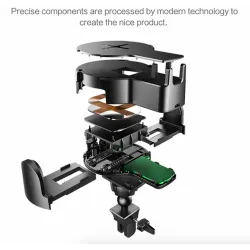 AccesoriosiPhone X S8 Original 360 Grado Rotación Qi Wireless Cargador de teléfono con indicador LED
