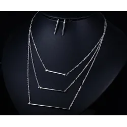 Conjuntos de joyas3 collar de capas  Pendientes Joyería Set