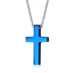 Classic blank cross pendant with stainless steel necklaceNecklaces