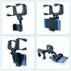 AccesoriosiPhone Samsung GPS Smartphone Car Rear View Mirror 360 Degree Phone Holder
