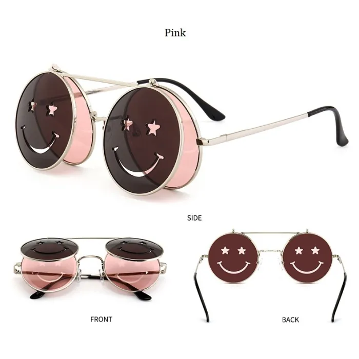 Steampunk Vintage Round Double Lens Sunglasses UnisexSunglasses