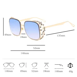 Vintage Steampunk Square Rhinestone Sunglasses GlassesSunglasses