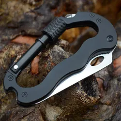 5 in 1 multifunctional tool with knife screwdriver aluminum climbing carabiner hookSurvival tools