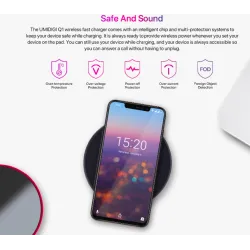 AccesoriosSamsung Galaxy S9 S8 S7 iPhone 8 / X / 8 Plus UMIDIGI Q1 cargador rápido inalámbrico 15W