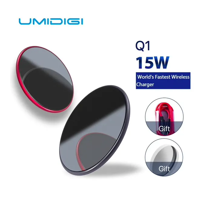 AccesoriosSamsung Galaxy S9 S8 S7 iPhone 8 / X / 8 Plus UMIDIGI Q1 cargador rápido inalámbrico 15W
