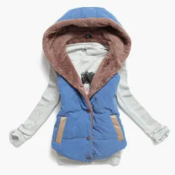 ChaquetasChaqueta tibia de diseño delgado con capucha algodón enano
