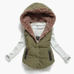 ChaquetasChaqueta tibia de diseño delgado con capucha algodón enano
