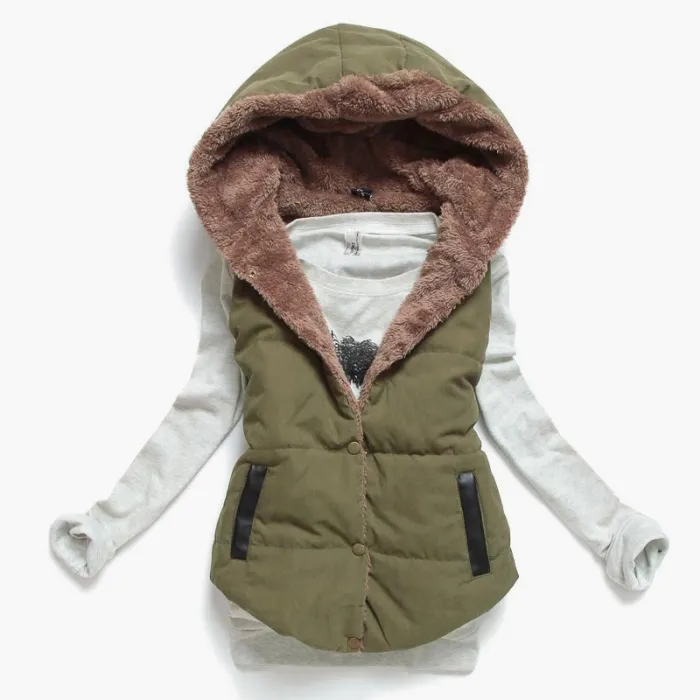ChaquetasChaqueta tibia de diseño delgado con capucha algodón enano