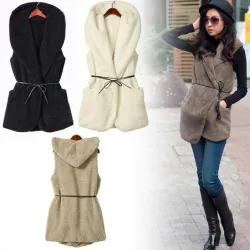 Winter fur hooded vestJackets