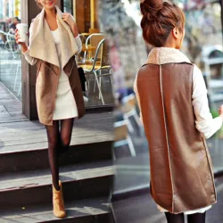 ChaquetasChaleco de cuero de invierno del otoño delgado