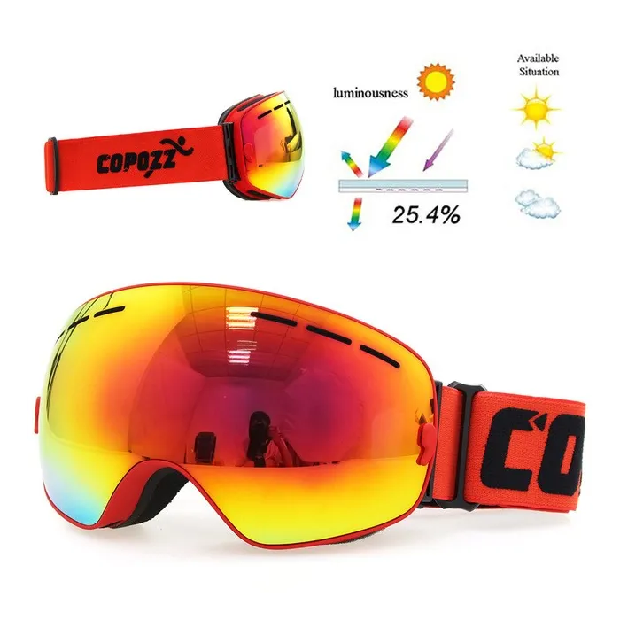 GafasUV400 antiniebla doble capa de esquí gafas de snowboard