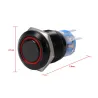 Interruptores19mm 12V LED coche impermeable cierre automático interruptor de botón de bloqueo