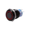 Interruptores19mm 12V LED coche impermeable cierre automático interruptor de botón de bloqueo