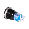 Interruptores19mm 12V LED coche impermeable cierre automático interruptor de botón de bloqueo