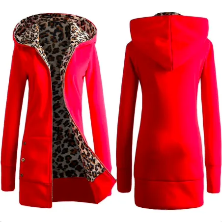 ChaquetasChaqueta con capucha de leopardo