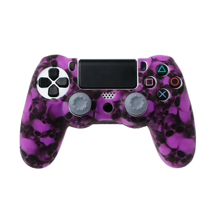 PS4 Pro Slim Controller skull silicone gamepad cover case & 2 joystick capsControllers