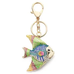 Crystal & enamel fish keyring keychainKeyrings