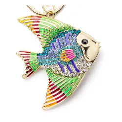 llaverollavero de pescado de esmalte cristal