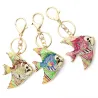 Crystal & enamel fish keyring keychainKeyrings