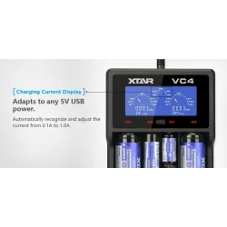 Bateríascargador de batería XTAR VC4 20700 18650 21700 14650 17335 17670 18490 10440 14500 16340 17500 18350 18500 18700 2265...