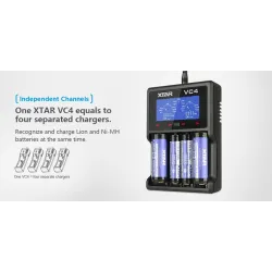 Bateríascargador de batería XTAR VC4 20700 18650 21700 14650 17335 17670 18490 10440 14500 16340 17500 18350 18500 18700 2265...