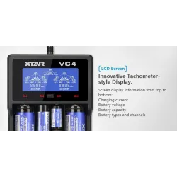 Bateríascargador de batería XTAR VC4 20700 18650 21700 14650 17335 17670 18490 10440 14500 16340 17500 18350 18500 18700 2265...