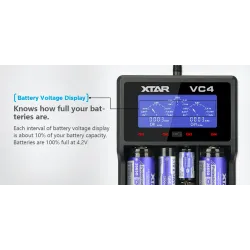 Bateríascargador de batería XTAR VC4 20700 18650 21700 14650 17335 17670 18490 10440 14500 16340 17500 18350 18500 18700 2265...