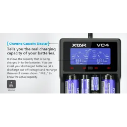 Bateríascargador de batería XTAR VC4 20700 18650 21700 14650 17335 17670 18490 10440 14500 16340 17500 18350 18500 18700 2265...