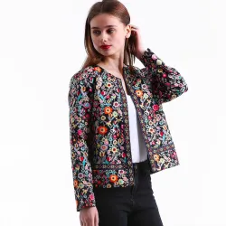 Floral design multicolor elegant short jacketJackets