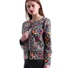 Floral design multicolor elegant short jacketJackets