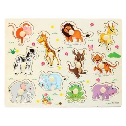 De maderaAnimales de dibujos animados - juguetes de rompecabezas de madera para niños